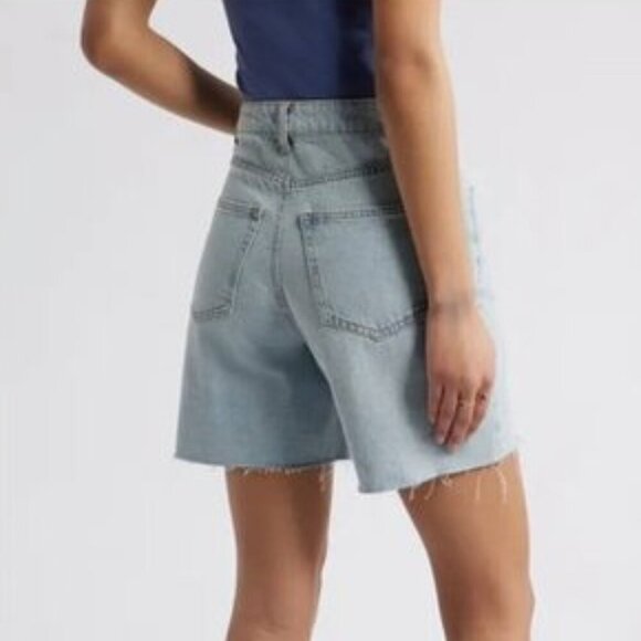 BP. High Rise Raw Hem Denim Jean Shorts Light Wash NWT Women’s Casual - Picture 9 of 10